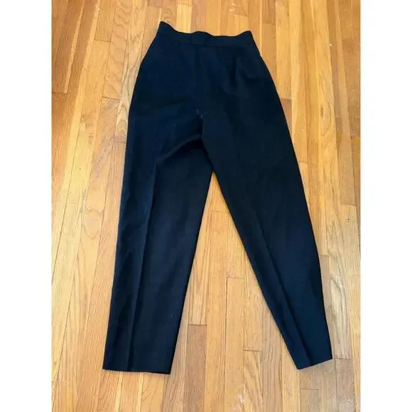 Gianni Sport Black Wool Dress Pants High Waist Pleated Made in USA Women’s 10 - Picture 5 of 6